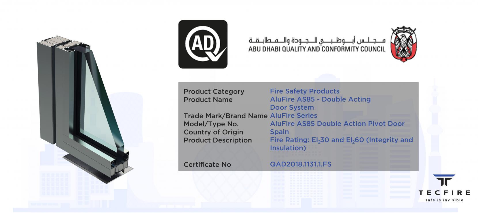 Primera Medida de Seguridad denominada “AUH TRUSTMARK” concedida a Tecfire