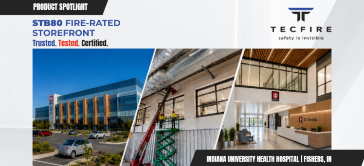 Tecfire SteelFire STB80 Supports Fire-Rated Design at Indiana University Health Hospital