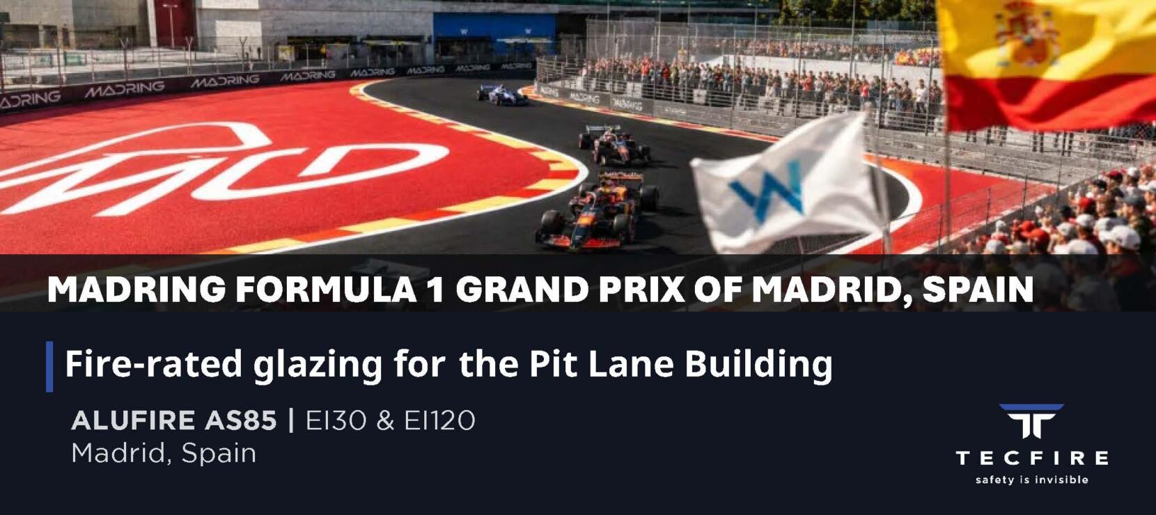 Tecfire Equips the MADRING Pit Lane Building with 228 Alufire AS85 Fire-Rated Systems