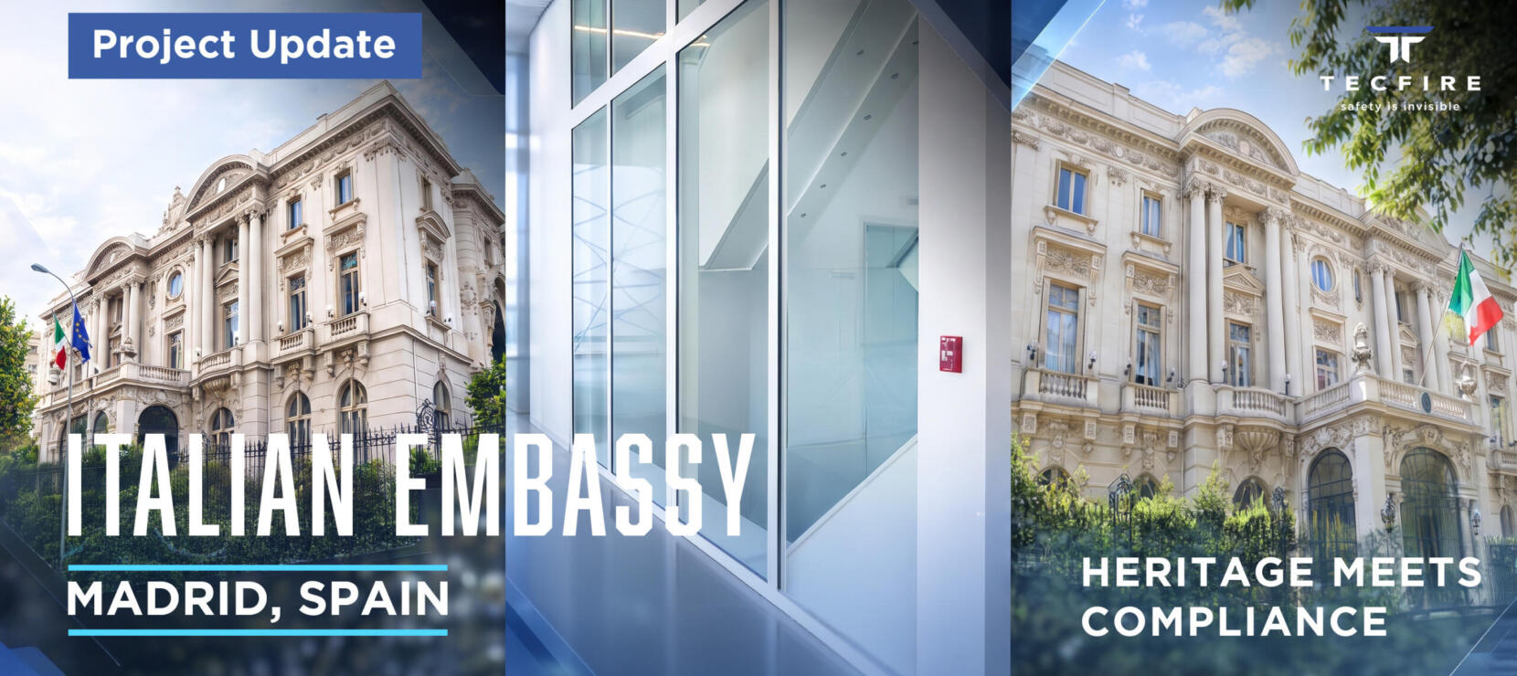 Tecfire Supplies Advanced Steelfire S50/70 EW60 Partitions for the Italian Embassy in Madrid